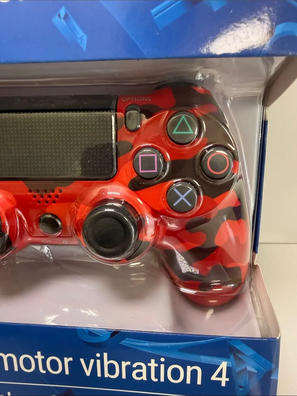 Wireless Red Camouflage Game Controller with Double-Motor Vibration